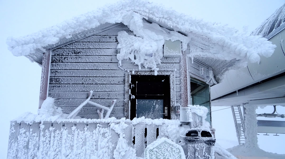 Bevroren beelden in het Noorse skigebied Trysil