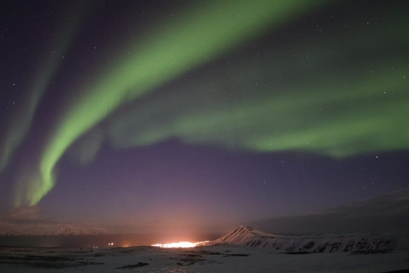noorderlicht in Húsavík IJsland